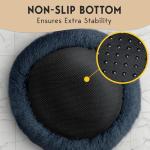 PetJett Calming Dog Bed Medium Size Dog - 30'' Donut Bed, Anti-Slip & Washable Super Soft Fluffy Plush Round Bed, Anti-Anxiety Premium Comfort Pet Bed, Fits Dogs up to 45 lbs - Dark Grey