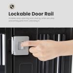 Sweetcrispy Plastic Dog Playpen, 4 Panel 24" Expandable & Durable Pet Fence for Small to Medium Dogs - Indoor & Outdoor Portable Puppy Playpen with Secure Locking Door - Black