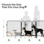 ZOMISIA Paw Safe Dog Playpen for Large Dogs, 40 Inch 8 Panels Anti-Pinch Diamond Mesh Dog Fence Indoors, Metal Stable Dog Play Pen with Door, Portable Pet Playpen for Outdoor RV Camping Yard Garden