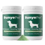 RunyePet Dog Dental Powder, Plaque Off Pet Tooth Cleaning lab co - Bad Breath & Tartar Remover for Dogs, Dog Teeth Cleaning Powder and Cats Breath Freshener (2)
