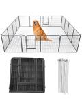 Outdoor Dog Playpen,Heavy Duty Metal Pet Exercise Pen,32 Inch, 16 Panels Metal Dog Fence with Gate, Pet Fence for Large/Small Dogs, Portable Dog Fence for RV Camping, Yard
