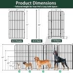 HomniTacX Metal Dog Playpen 47" 24 Panels with 2 Doors for Medium Large Dogs, Indoor Outdoor Exercise Pen for Yard RV Camping, Thickened Steel Tube, Gravity Lock & Ball Head Iron Rods