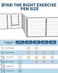 Outdoor Dog Playpen,Heavy Duty Metal Pet Exercise Pen,32 Inch, 16 Panels Metal Dog Fence with Gate, Pet Fence for Large/Small Dogs, Portable Dog Fence for RV Camping, Yard