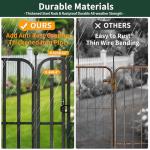 HomniTacX Metal Dog Playpen 47" 24 Panels with 2 Doors for Medium Large Dogs, Indoor Outdoor Exercise Pen for Yard RV Camping, Thickened Steel Tube, Gravity Lock & Ball Head Iron Rods