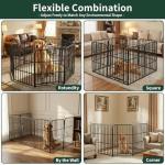 HomniTacX Metal Dog Playpen 47" 24 Panels with 2 Doors for Medium Large Dogs, Indoor Outdoor Exercise Pen for Yard RV Camping, Thickened Steel Tube, Gravity Lock & Ball Head Iron Rods