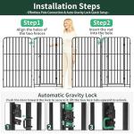 HomniTacX Metal Dog Playpen 47" 24 Panels with 2 Doors for Medium Large Dogs, Indoor Outdoor Exercise Pen for Yard RV Camping, Thickened Steel Tube, Gravity Lock & Ball Head Iron Rods