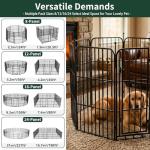 HomniTacX Metal Dog Playpen 47" 24 Panels with 2 Doors for Medium Large Dogs, Indoor Outdoor Exercise Pen for Yard RV Camping, Thickened Steel Tube, Gravity Lock & Ball Head Iron Rods