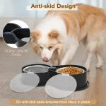 Newget Stainless Steel Dog Bowl Set with Lids, 304 Metal Dual Food & Water Bowls for Dogs & Cats, Foldable Pet Feeder with Cover Keeps Food Fresh, Anti-Skid Dog Dish for Small/Medium/Large Pets