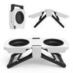 Elevated Dog Bowls Stand, Portable Travel Dog Bowls with Collapsible Silicone Double Diner Bowl, 5 Cups Capacity Food and Water Bowl with No Spill Edge Non-Slip Stand,Ideal for Medium & Large Dogs