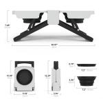 Elevated Dog Bowls Stand, Portable Travel Dog Bowls with Collapsible Silicone Double Diner Bowl, 5 Cups Capacity Food and Water Bowl with No Spill Edge Non-Slip Stand,Ideal for Medium & Large Dogs