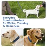 Genuine Leather Dog Collar - Adjustable Pet Collar with Quick Release Metal Buckle, Soft Skin Friendly Real Leather Collar for Small, Medium, Large Dogs (Blue, M：Fit 12-20" Neck)