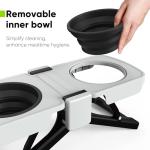 Elevated Dog Bowls Stand, Portable Travel Dog Bowls with Collapsible Silicone Double Diner Bowl, 5 Cups Capacity Food and Water Bowl with No Spill Edge Non-Slip Stand,Ideal for Medium & Large Dogs