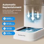 Gardner Pet 2.2 Gallon Automatic Dog Water Bowl Dispenser 8.5L Gravity Water Feeder with Stainless Steel Bowl & Maifan Stone Filter, BPA-Free for for Cats and Dogs (White, 2.2 Gallon)