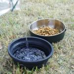 Xuyub 40 Oz Travel Dog Bowls with Lid 2in1 BPA-Free Collapsible Dog Water Bowl, Stainless Steel Dog Food Bowl, Portable Dog Bowls Leakproof - Dog Trip Camping Travel Essentials