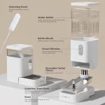 Gardner Pet 2.2 Gallon Automatic Dog Water Bowl Dispenser 8.5L Gravity Water Feeder with Stainless Steel Bowl & Maifan Stone Filter, BPA-Free for for Cats and Dogs (White, 2.2 Gallon)