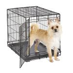 24-Inch Folding Dog Crate with Leak-Proof Pan