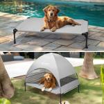 Veehoo Elevated Dog Bed with Canopy and Shade
