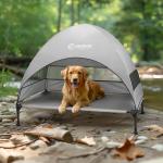 Veehoo Elevated Dog Bed with Canopy and Shade