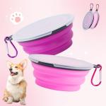 Collapsible Dog Bowls with Lids - 2 Pack