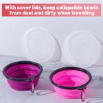 Collapsible Dog Bowls with Lids - 2 Pack