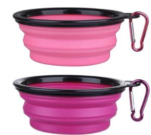Portable Collapsible Pet Bowls with Carabiner Clip