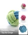 Durable Cotton Rope Dog Ball Toy - 3 Pack