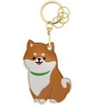 Shiba Inu Leather AirTag Keychain Holder