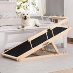 Adjustable Wooden Dog Ramp for Beds and Cars