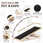 Adjustable Wooden Dog Ramp for Beds and Cars