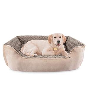 JOEJOY Rectangle Dog Bed for Large Medium Small Dogs - Washable Orthopedic Sofa Bed, Soft Breathable Puppy & Pet Cuddler, Durable Calming Dog Bed with Anti-Slip Bottom, Multiple Sizes, Beige