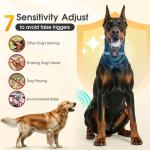 KJKZO Dog Bark Collar for Large Medium Small Dogs, Effective No-Bark Collar, Smart Barking Collar, Rechargeable Bark Collar with 7 Sensitivity, 3 Modes, Waterproof, Light Black