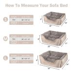 JOEJOY Rectangle Dog Bed for Large Medium Small Dogs - Washable Orthopedic Sofa Bed, Soft Breathable Puppy & Pet Cuddler, Durable Calming Dog Bed with Anti-Slip Bottom, Multiple Sizes, Beige