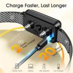 KJKZO Dog Bark Collar for Large Medium Small Dogs, Effective No-Bark Collar, Smart Barking Collar, Rechargeable Bark Collar with 7 Sensitivity, 3 Modes, Waterproof, Light Black