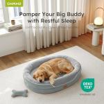CWAWZ XL Orthopedic Dog Bed, Extra Large Dog Bed, Dog Sofa for Large Sized Dogs with Full-Surround Bolsters, Dual-Sided Dog Cooling Bed with Memory Foam, Washable Sofa with Nonslip Bottom, Light Grey