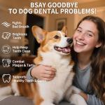 Dog Dental Powder, Dog Teeth Cleaning Powder with Natural Herbal Blend, Plaque Off Pet Tooth Cleaning lab co, Targets Tartar & Reduces Plaque & Bad Breath for Dogs & Cats, Mint -150Grams