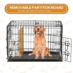 Aidoly Dog Crate - 36 Inch Medium Double Door Portable Dog Cage, Metal Wire Pet Kennel with Secure Lock, Leak-Proof Pan Tray, Foldable Design for Dogs Pets Indoor Training and Outdoor Trave