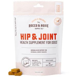Rocco & Roxie Joint Supplement for Dogs, Glucosamine Hip and Joint Chews, Dog Joint Supplement Large & Small Breed, Senior Dog Vitamins to Support Mobility, Chondroitin, MSM, Health Supplies 60 ct