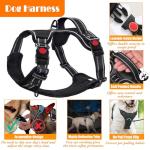 LOBEVE No Pull Dog Harness, Collar & Leash Set | Includes Dog Seat Belt, Collapsible Bowls & Poop Bag Dispenser. Ideal for Training, Walking, Hiking. Fits Small to Large Dogs(Black-M)