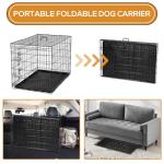 Aidoly Dog Crate - 36 Inch Medium Double Door Portable Dog Cage, Metal Wire Pet Kennel with Secure Lock, Leak-Proof Pan Tray, Foldable Design for Dogs Pets Indoor Training and Outdoor Trave