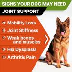 Senior Advanced Glucosamine Chondroitin Joint Supplement for Dogs - Hip & Joint Pain Relief Pills - Large & Small Breed - Hip Joint Chews Canine Joint Health - Chews Older Dogs - Bacon Flavor-120Ct