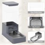 Wefeedy Stainless Steel Cat Feeder and Water Dispenser,Gravity Waterer & Food Feeder Set with Stainless Steel,Large Capacity Pet Food Bowl for Small Medium Dog Pets Puppy Kitten(Grey,1 Gallon)