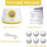 GaleKoon Automatic Ball Launcher for Dogs, Dog Ball Launcher with 6 ETPU 2.3” Balls, Adjustable Distance Thrower for Indoor & Outdoor Fetch Play, Interactive Pet Toy for Small & Medium Dogs