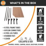 K&H Pet Products Cooling Elevated Dog Bed, Outdoor Raised Cot with Waterproof Breathable Mesh for Medium Dogs, Portable Place Bed with Heavy-Duty Metal Frame & Hammock Style Cover - Medium Tan