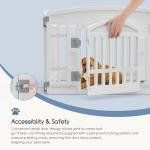 DUMOS Dog Playpen 6 Panel 24" Plastic Exercise Pen with Door Small Puppy, Medium Dogs Animal Pet for Outdoor, Garden, Yard, RV Camping - White