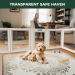 FXW AuraSpace Acrylic Indoor Dog Playpen for Puppies and Small Dogs, 24 Inch, 12 Panels, White