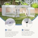 DUMOS Dog Playpen 6 Panel 24" Plastic Exercise Pen with Door Small Puppy, Medium Dogs Animal Pet for Outdoor, Garden, Yard, RV Camping - White