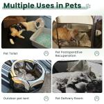 Love's cabin Pet Puppy Dog Playpen, Medium Dog Tent Crates Cage Indoor/Outdoor, Portable Playpen for Cat, Foldable Pop Up Dog Kennel Playpen with Carring Case, Removable Zipper Top, Grey