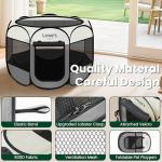 Love's cabin Pet Puppy Dog Playpen, Medium Dog Tent Crates Cage Indoor/Outdoor, Portable Playpen for Cat, Foldable Pop Up Dog Kennel Playpen with Carring Case, Removable Zipper Top, Grey