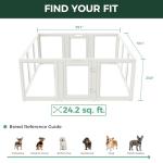FXW AuraSpace Acrylic Indoor Dog Playpen for Puppies and Small Dogs, 24 Inch, 12 Panels, White