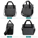 BAGLHER Dog Travel Bag, Pet Travel Bag (ALL Pet Travel Supplies), With 2 Pet Food Containers and 2 Collapsible Silicone Bowls; Essential Kits for Pet Travel Grey